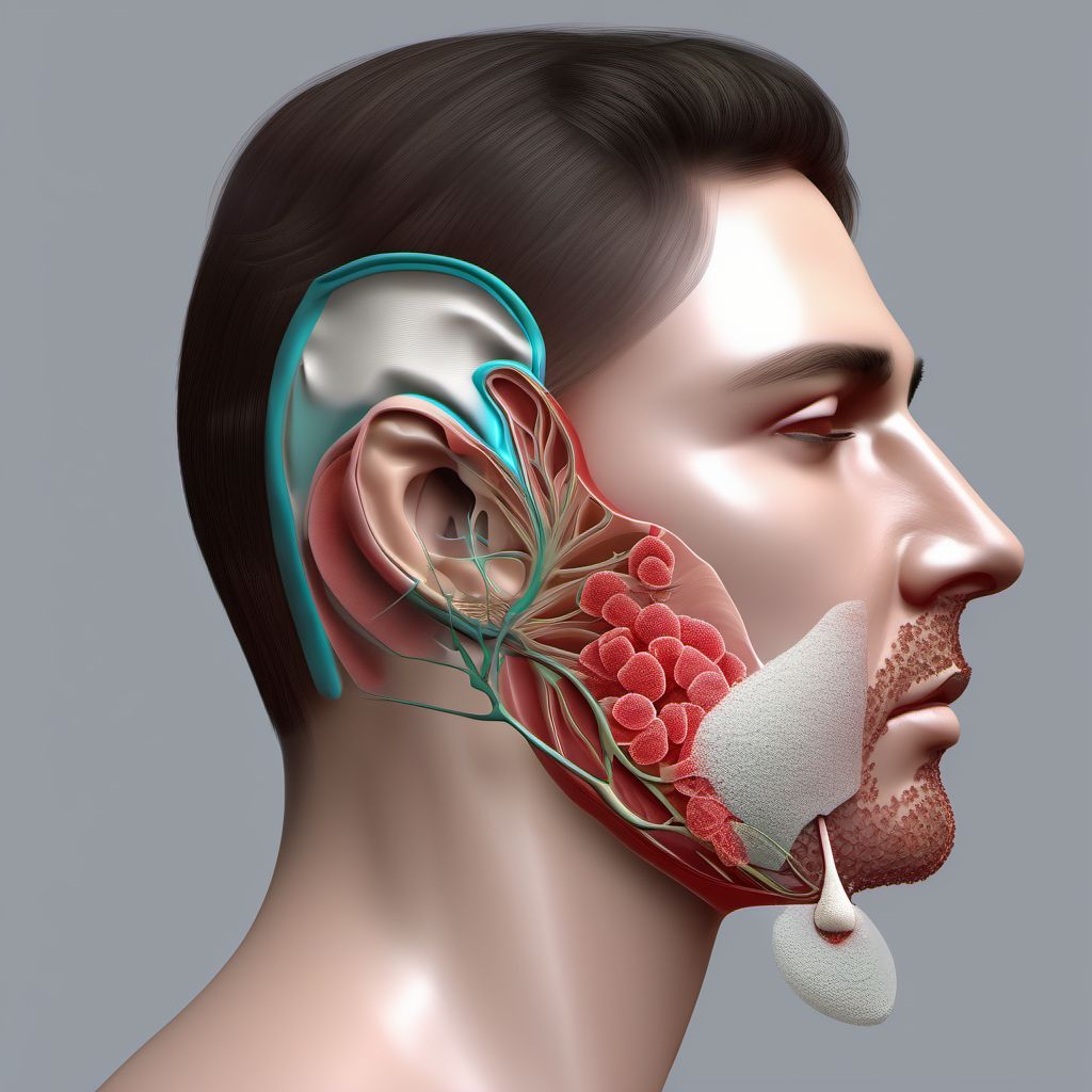 Complete traumatic amputation of nose digital illustration