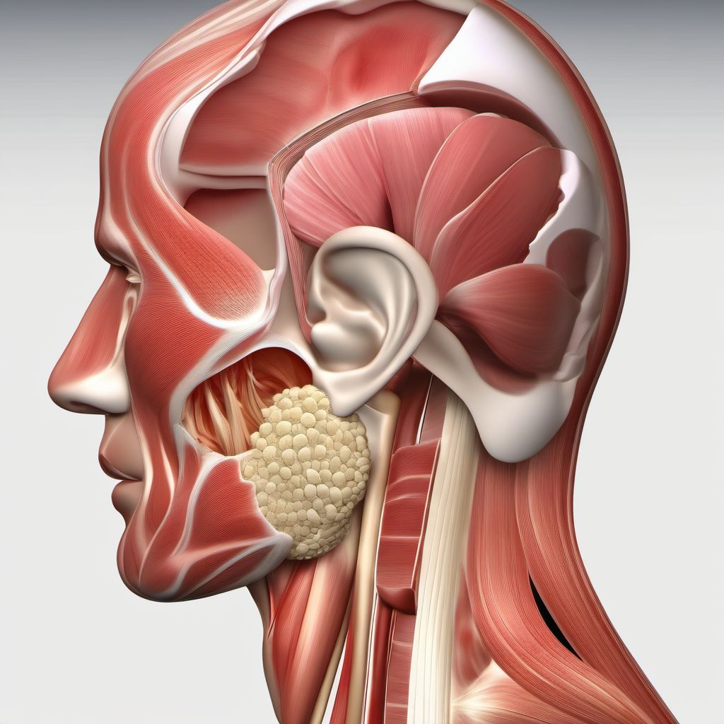 Injury of muscle and tendon of head digital illustration