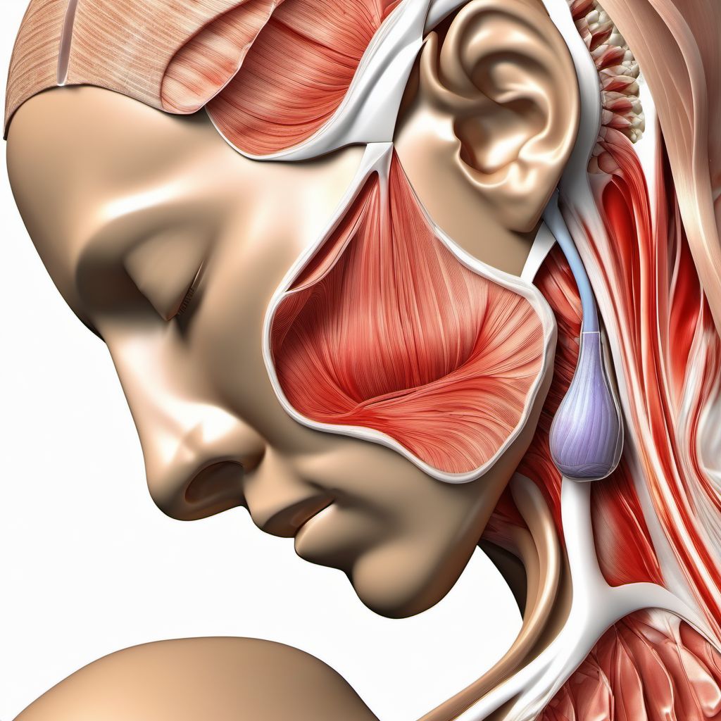 Unspecified injury of muscle and tendon of head digital illustration