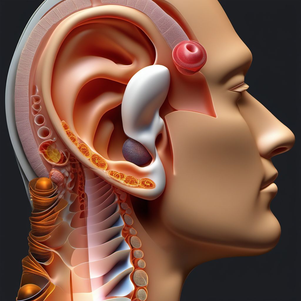 Other specified and unspecified injury of middle and inner ear digital illustration