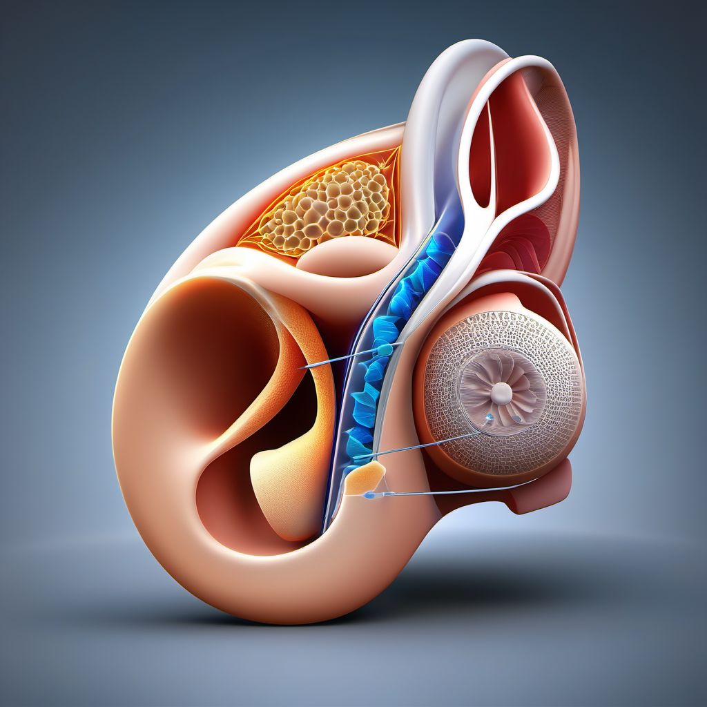 Unspecified injury of middle and inner ear digital illustration