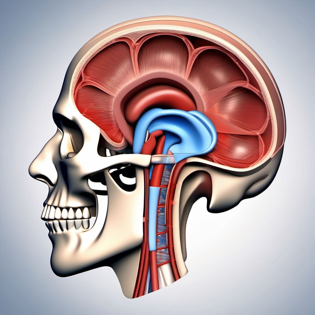 Unspecified injury of left middle and inner ear digital illustration