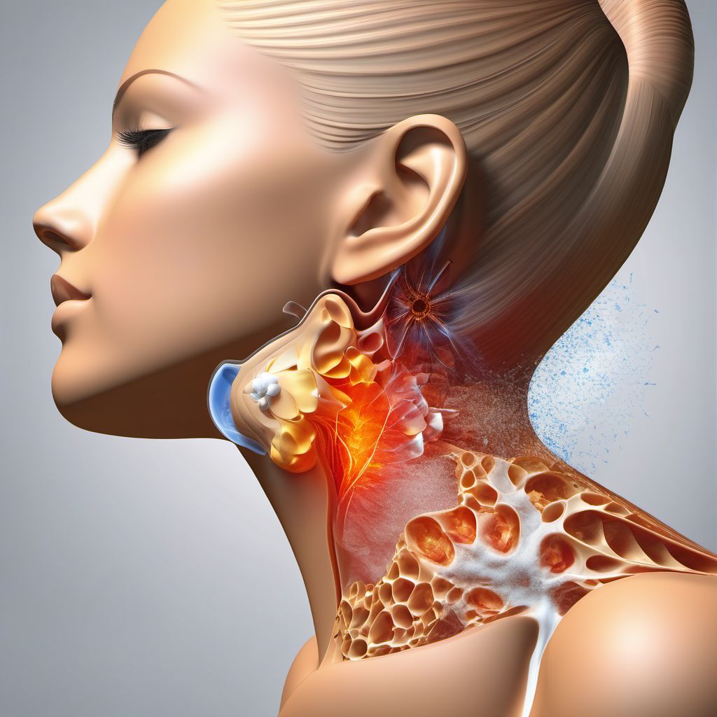 Primary blast injury of unspecified ear digital illustration