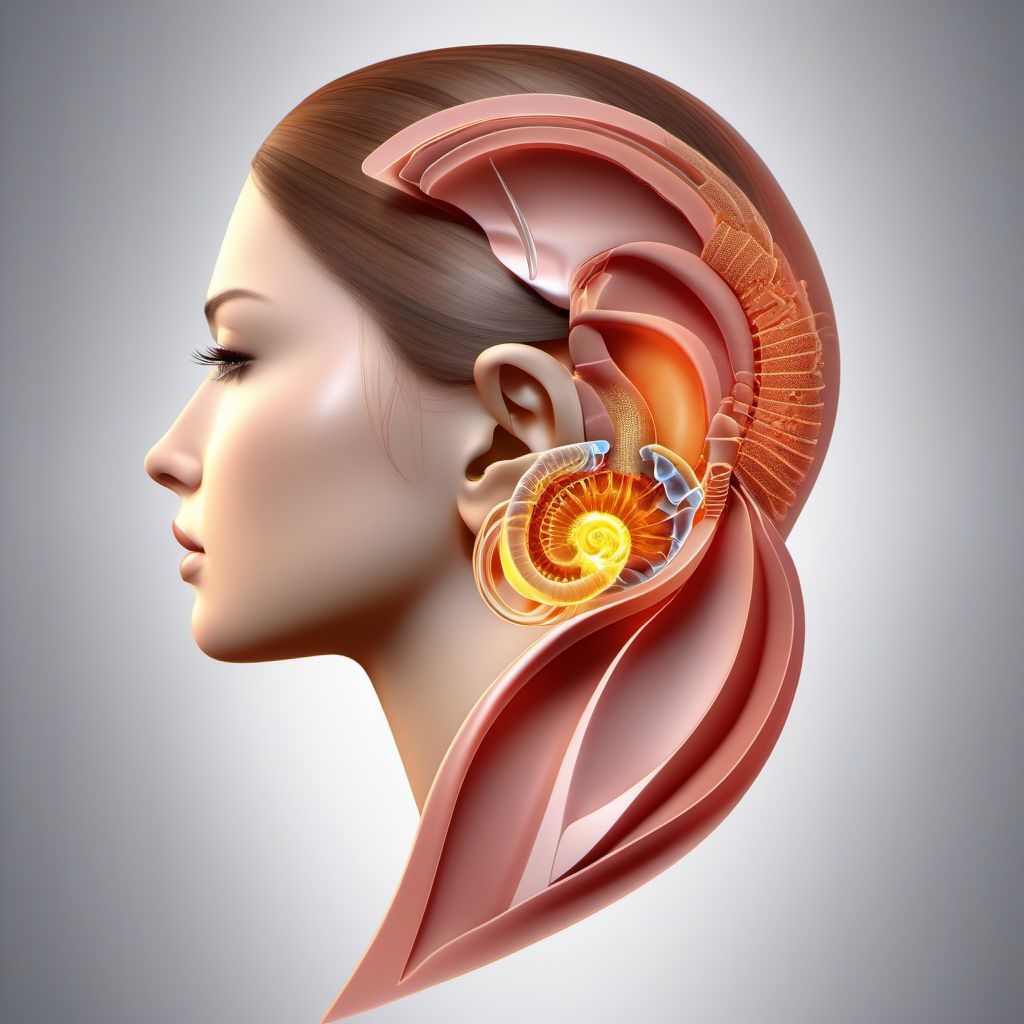 Other specified injury of middle and inner ear digital illustration