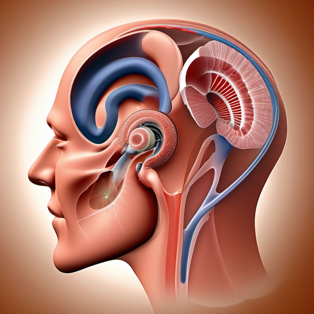 Other specified injury of right middle and inner ear digital illustration