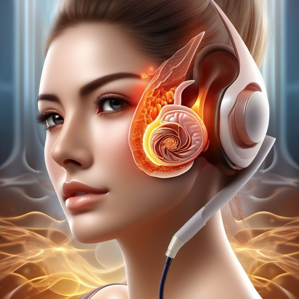 Other specified injury of left middle and inner ear digital illustration