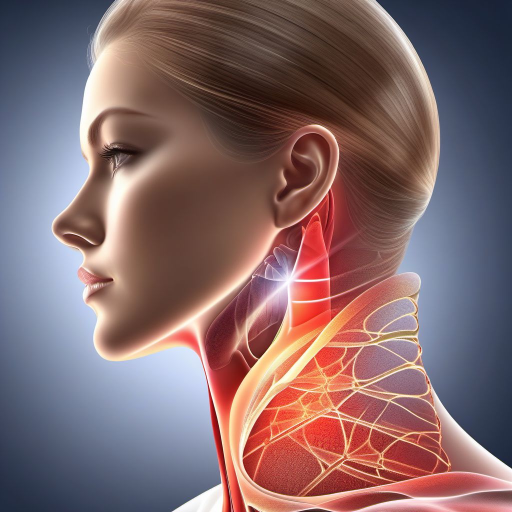 Superficial injury of neck digital illustration