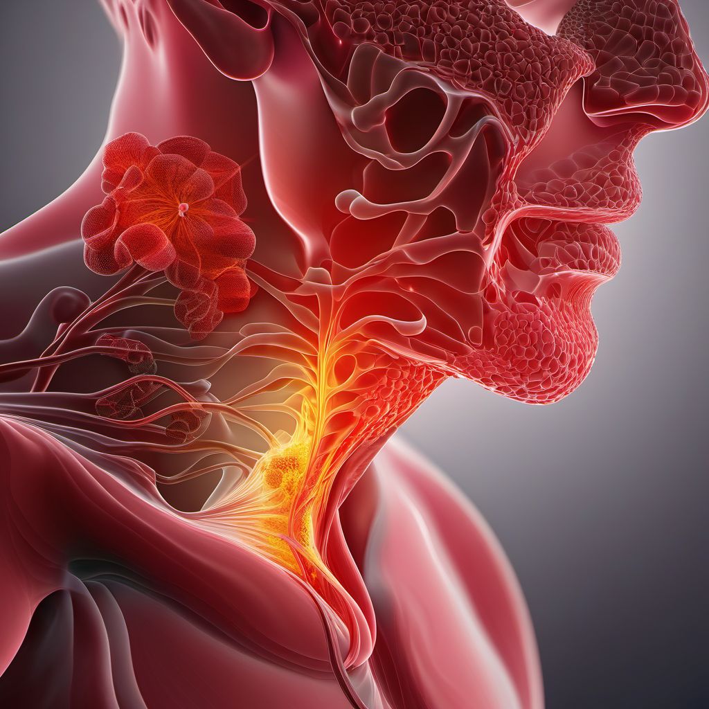 Contusion of throat digital illustration