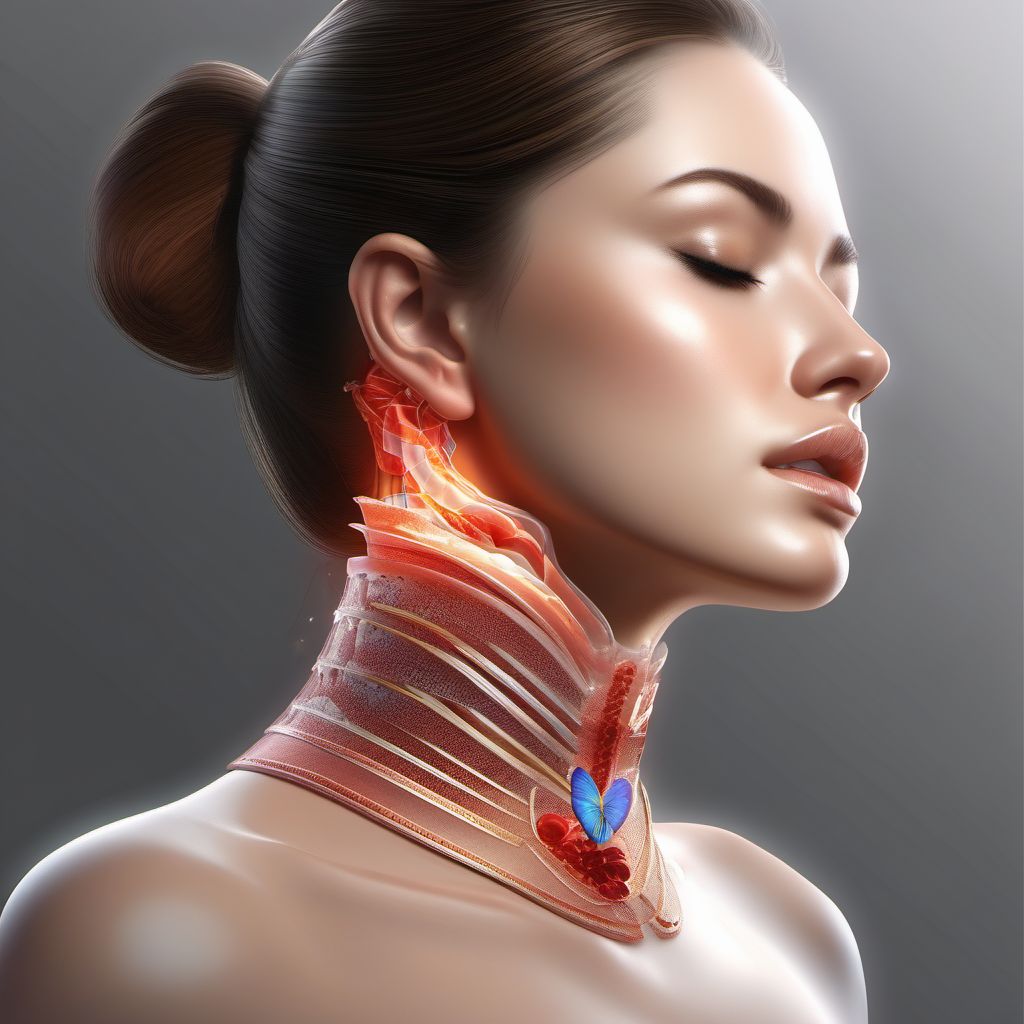 Unspecified superficial injuries of throat digital illustration