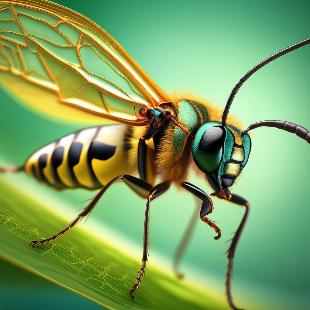 Insect bite (nonvenomous) of throat digital illustration