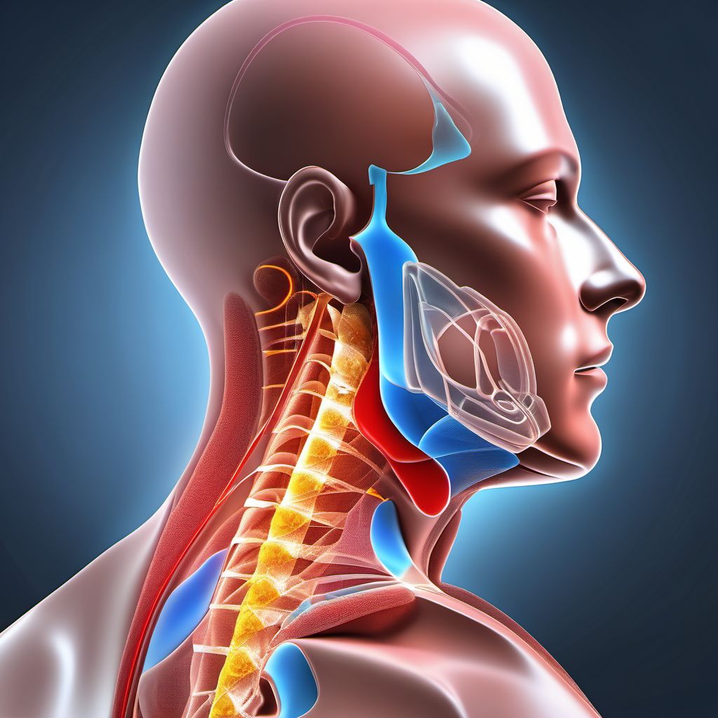 Superficial injury of other specified parts of neck digital illustration