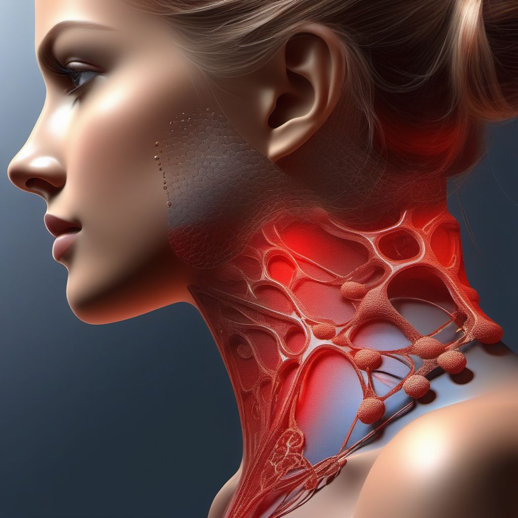 Abrasion of other specified part of neck digital illustration