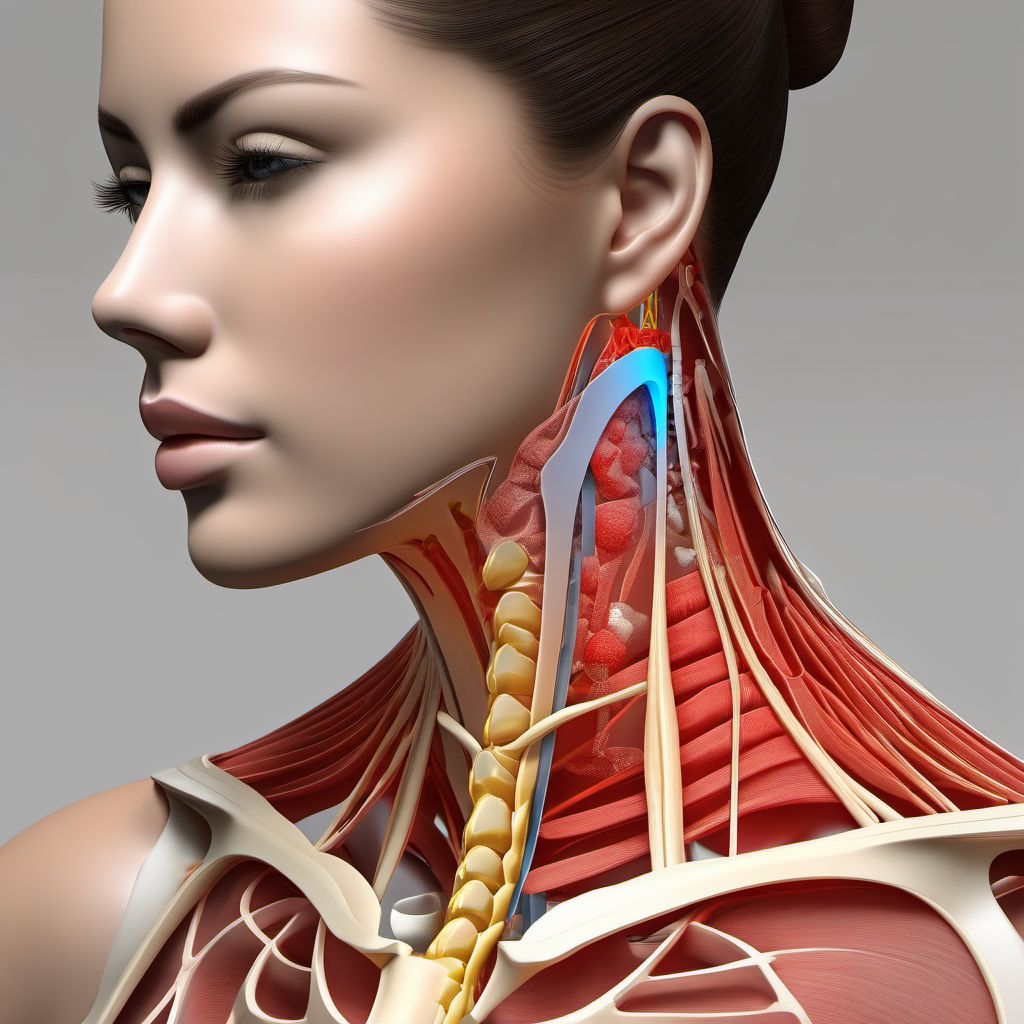 Superficial injury of unspecified part of neck digital illustration