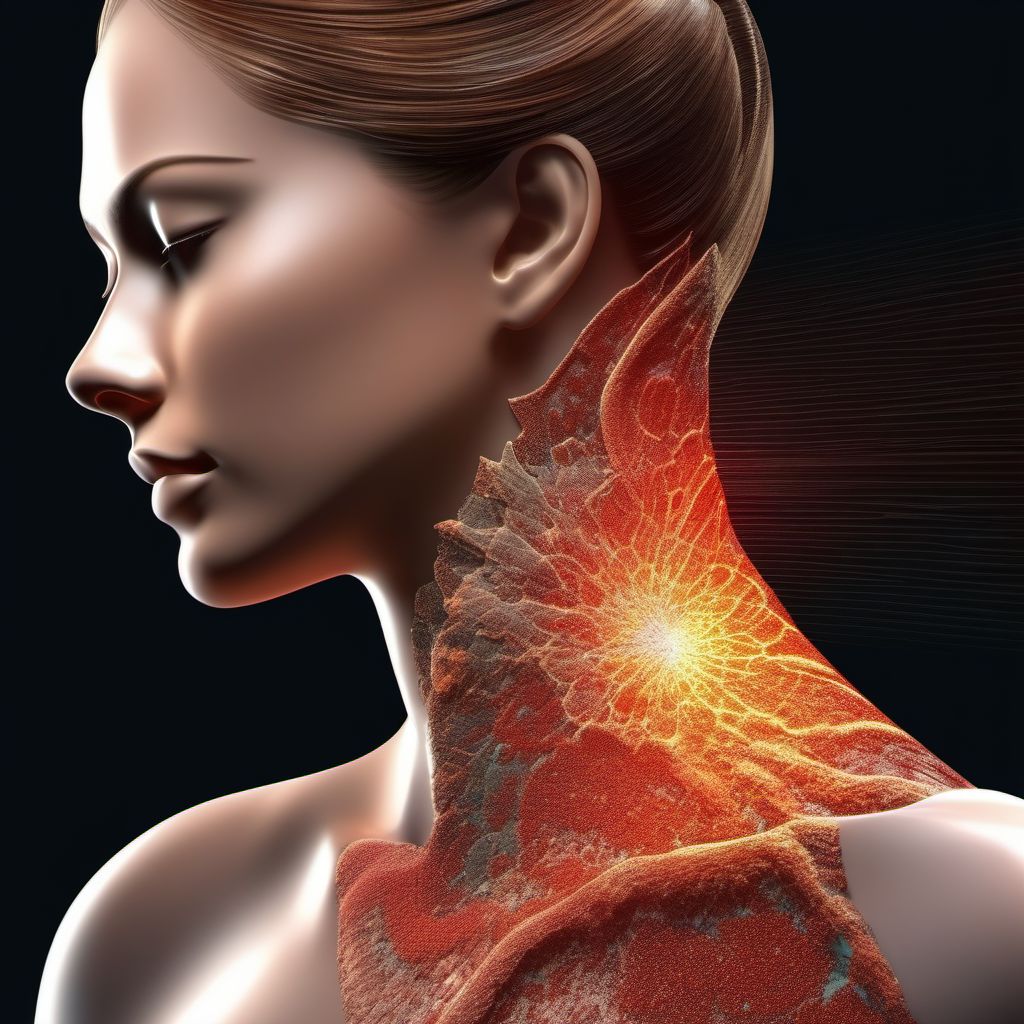 Abrasion of unspecified part of neck digital illustration