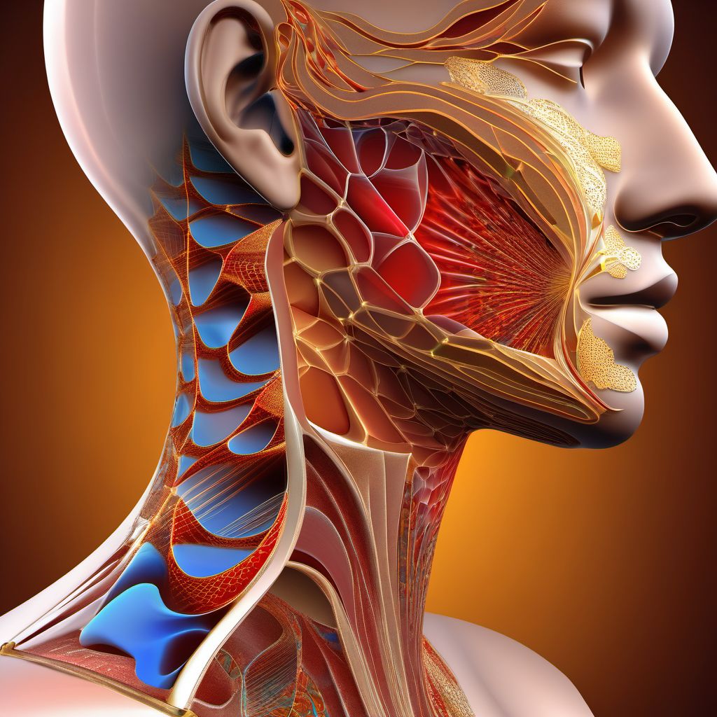 Contusion of unspecified part of neck digital illustration