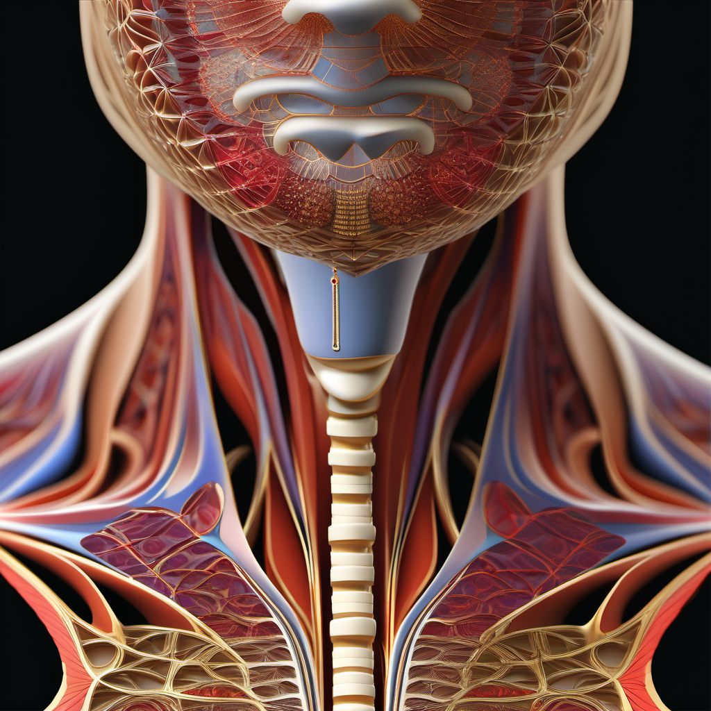 Superficial foreign body of unspecified part of neck digital illustration