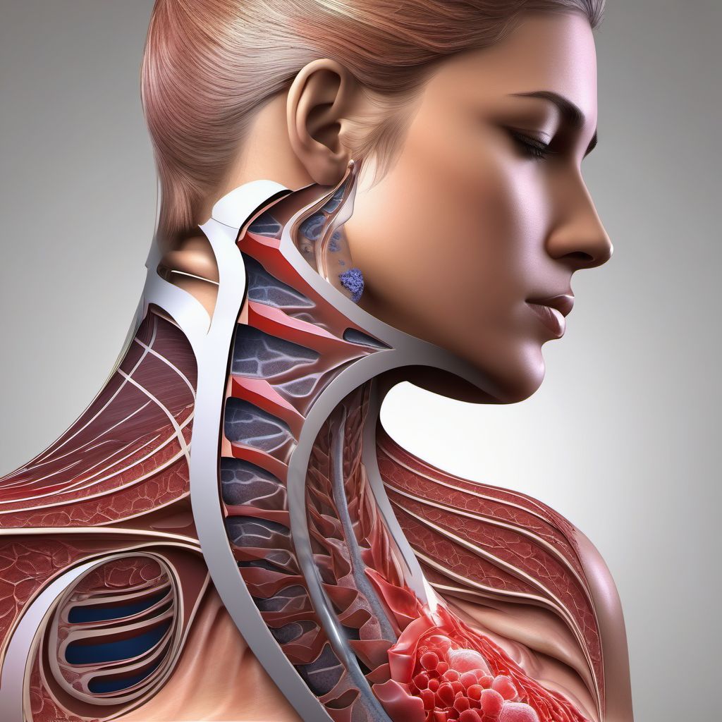 Open wound of neck digital illustration