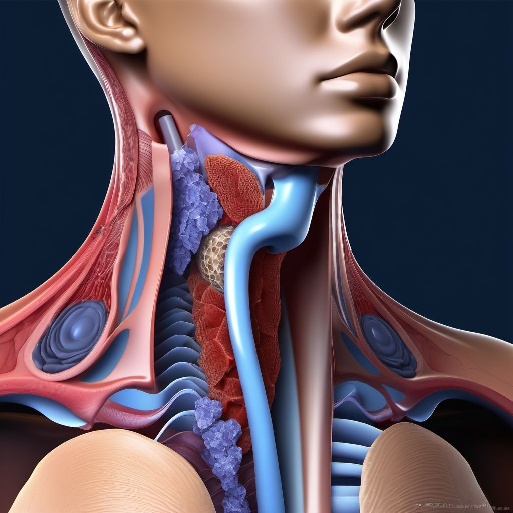 Open wound of larynx and trachea digital illustration