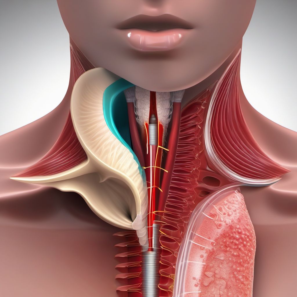 Open wound of larynx digital illustration