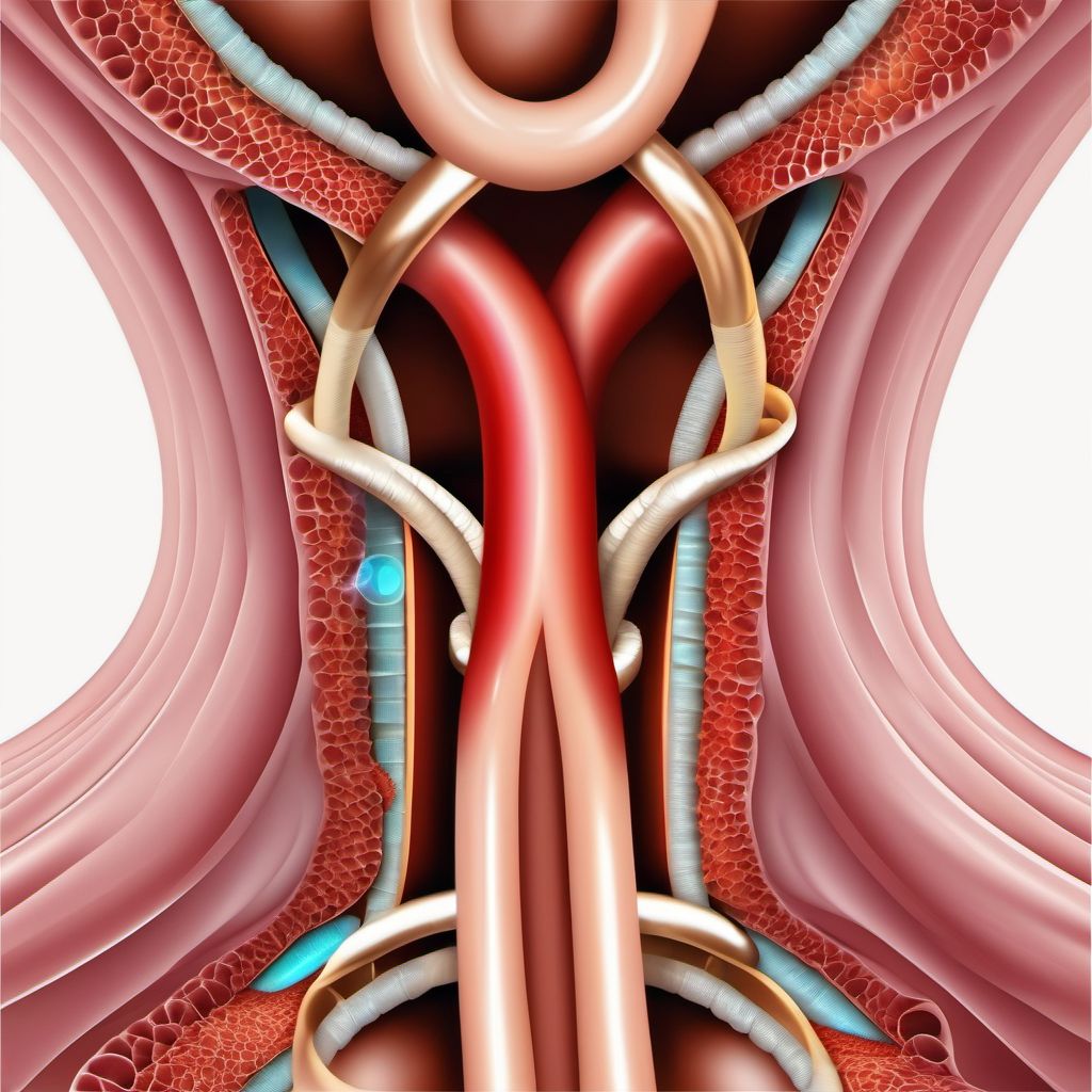 Open wound of trachea digital illustration