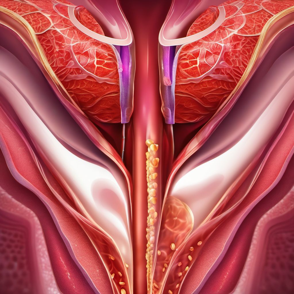 Open wound of thyroid gland digital illustration