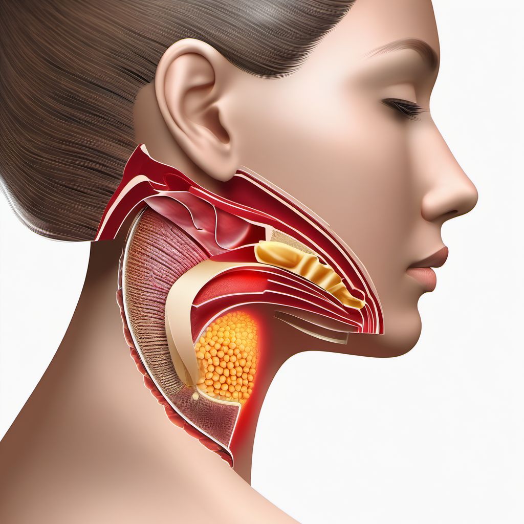 Open wound of other specified parts of neck digital illustration