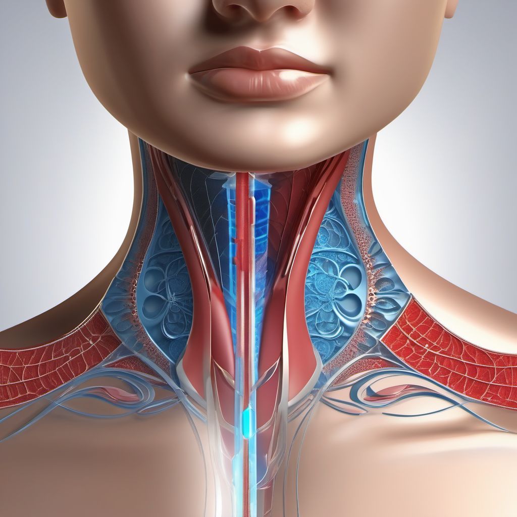 Laceration without foreign body of other specified part of neck digital illustration