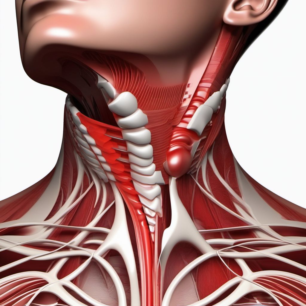 Unspecified open wound of unspecified part of neck digital illustration