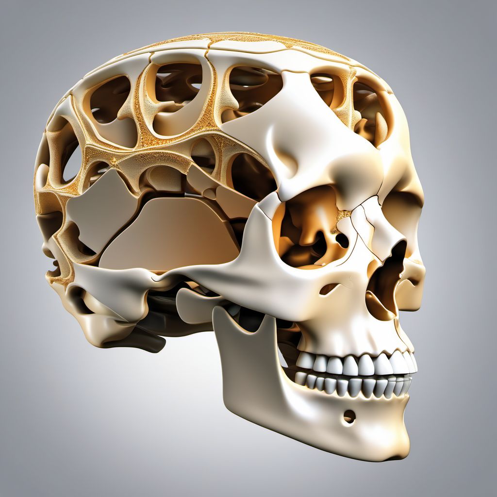 Unspecified fracture of first cervical vertebra digital illustration