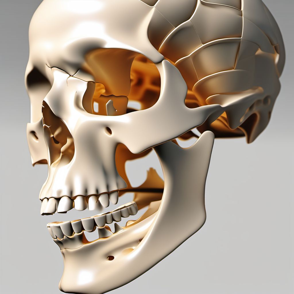 Unspecified nondisplaced fracture of first cervical vertebra digital illustration