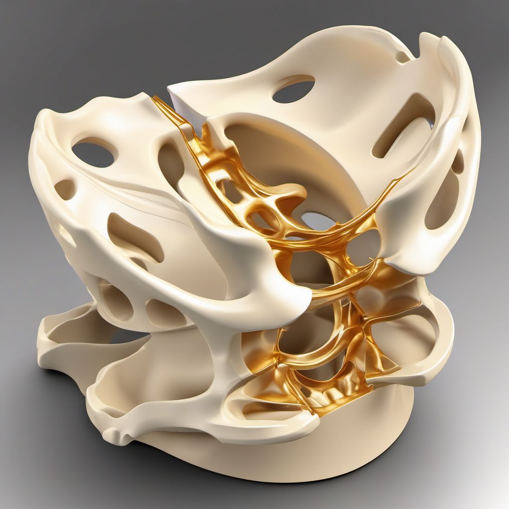 Posterior arch fracture of first cervical vertebra digital illustration