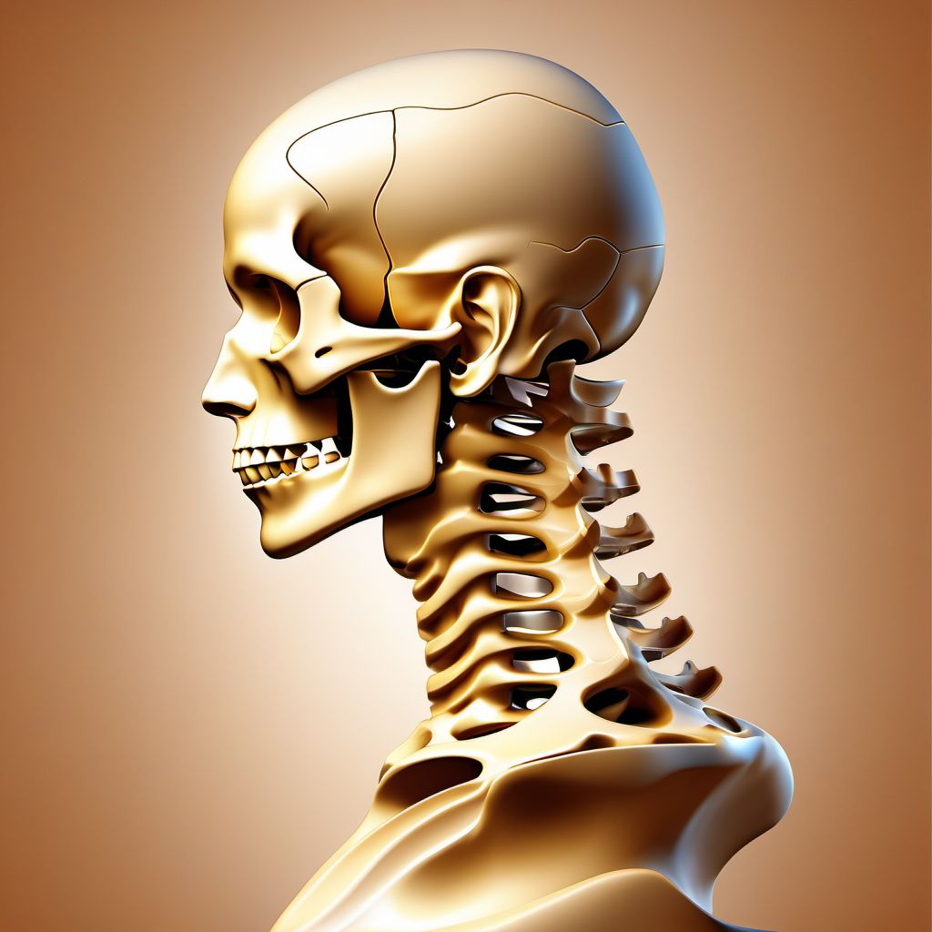 Lateral mass fracture of first cervical vertebra digital illustration