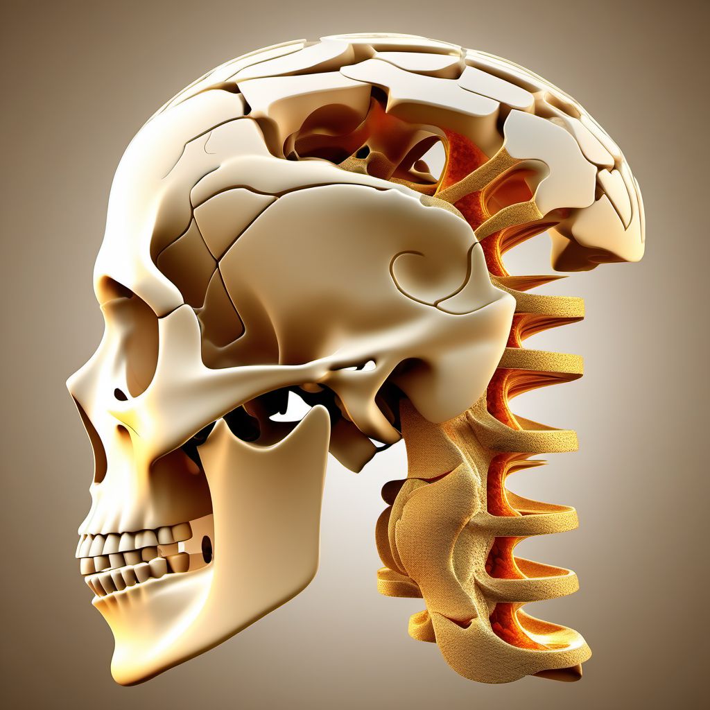 Fracture of second cervical vertebra digital illustration