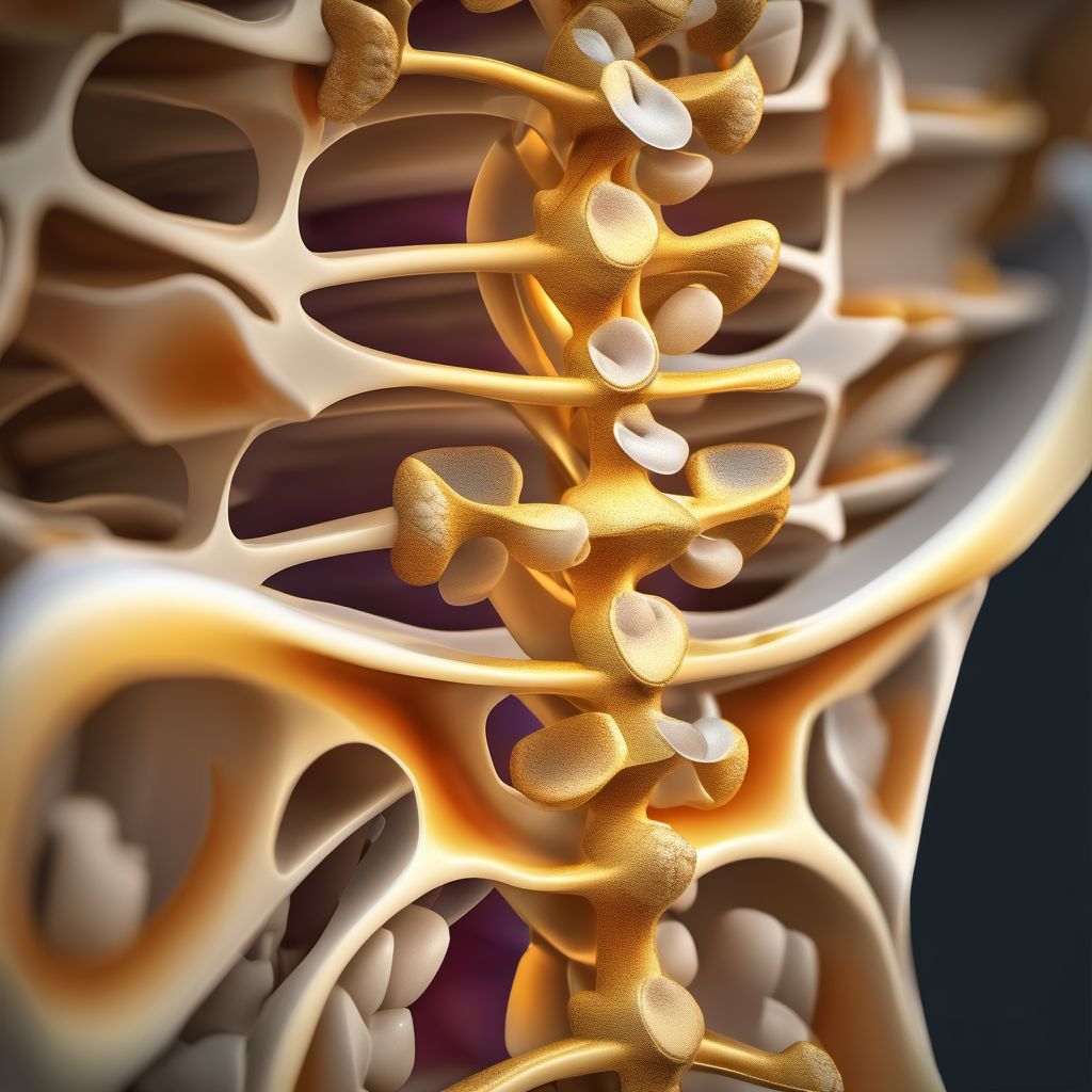 Type III traumatic spondylolisthesis of second cervical vertebra digital illustration