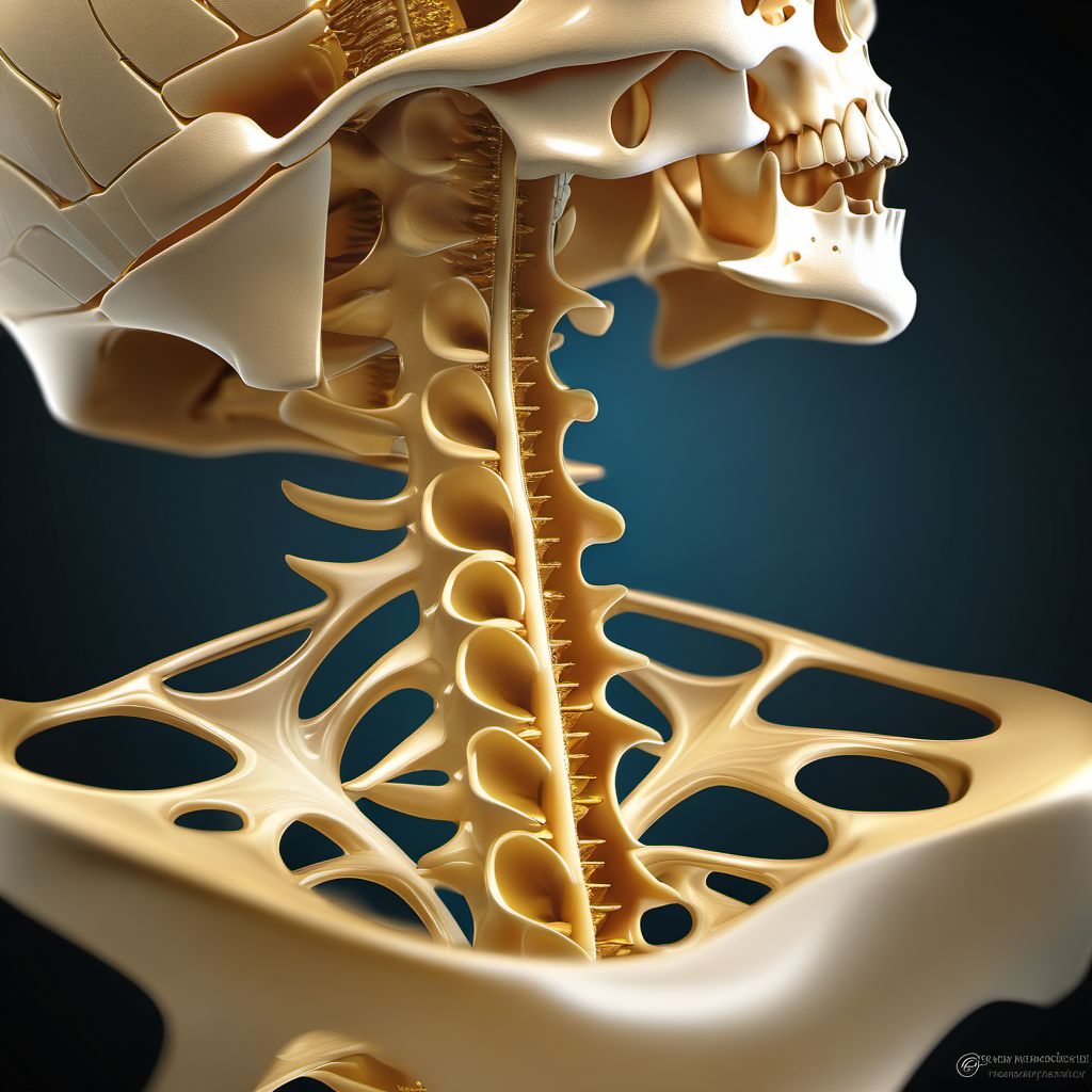 Other traumatic spondylolisthesis of second cervical vertebra digital illustration