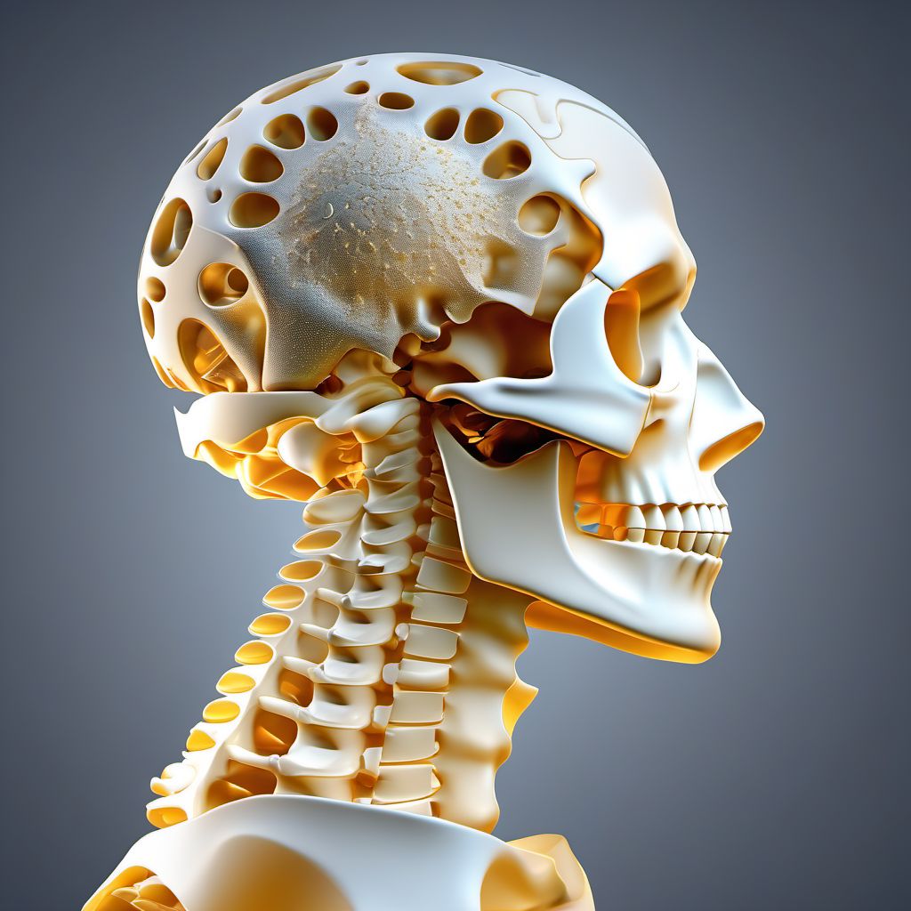 Other traumatic displaced spondylolisthesis of second cervical vertebra digital illustration