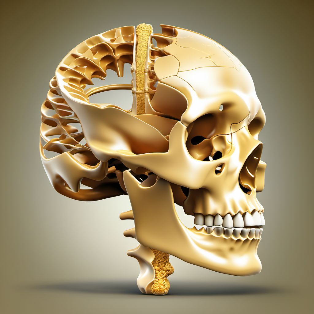 Fracture of third cervical vertebra digital illustration