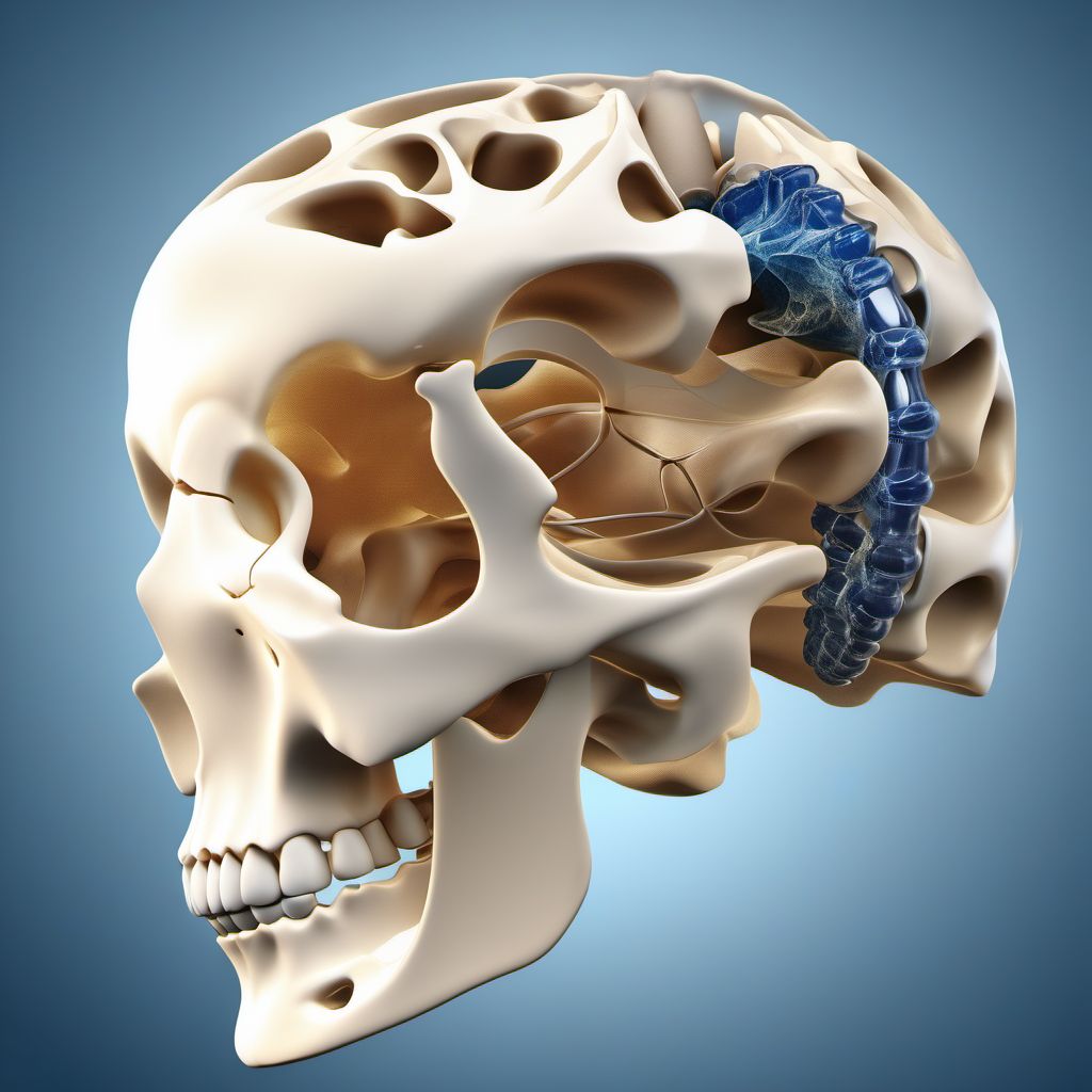 Unspecified fracture of third cervical vertebra digital illustration