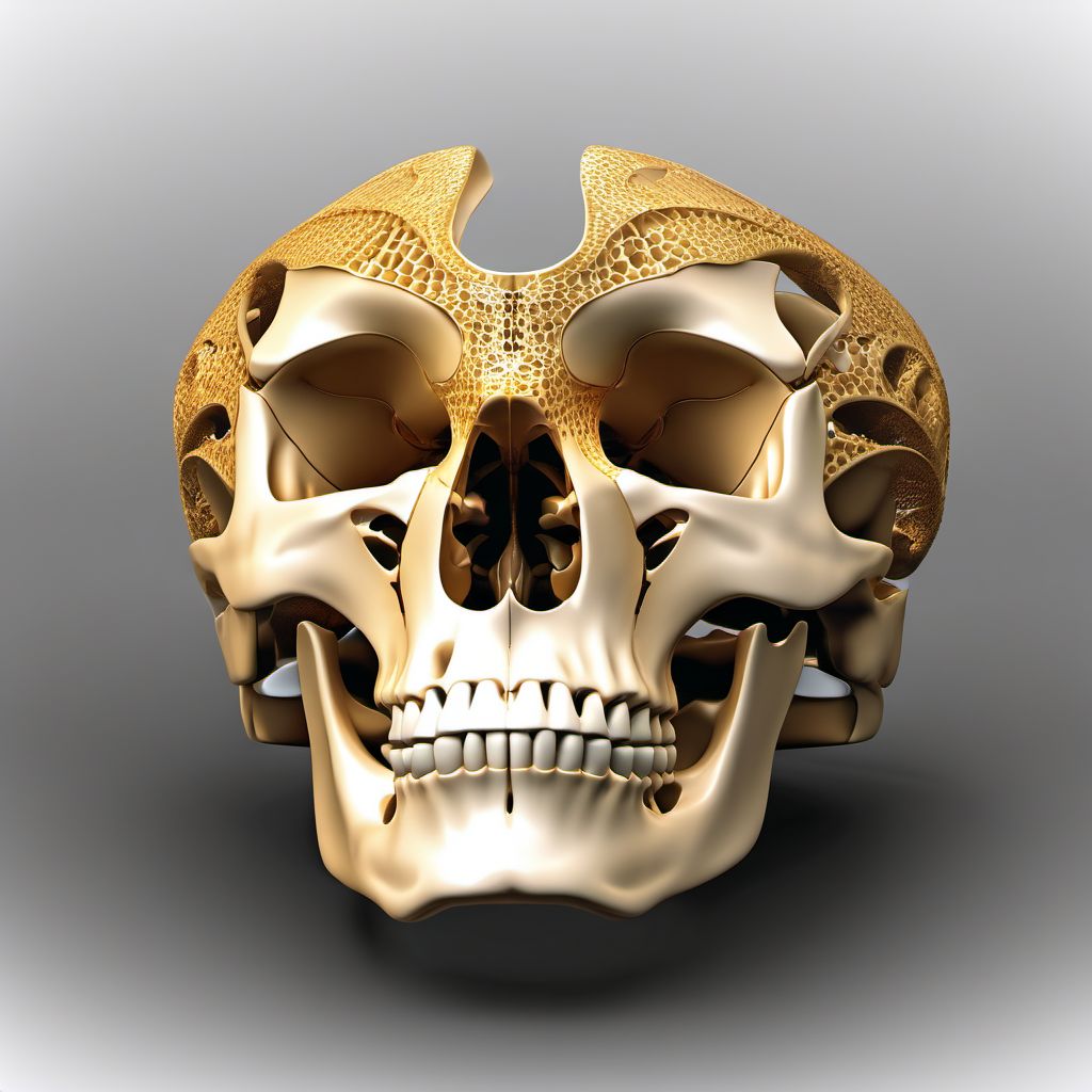 Other nondisplaced fracture of third cervical vertebra digital illustration