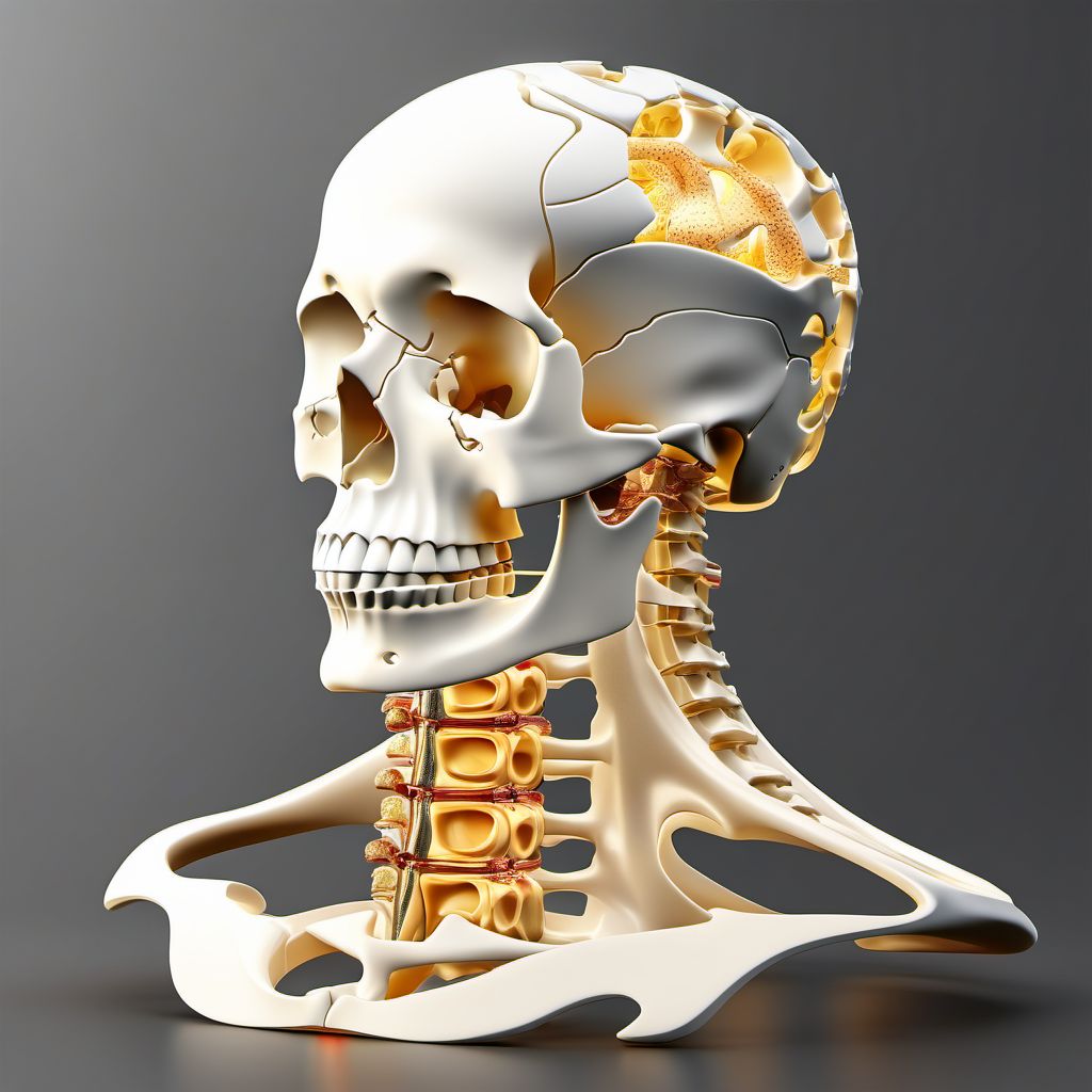 Fracture of fourth cervical vertebra digital illustration