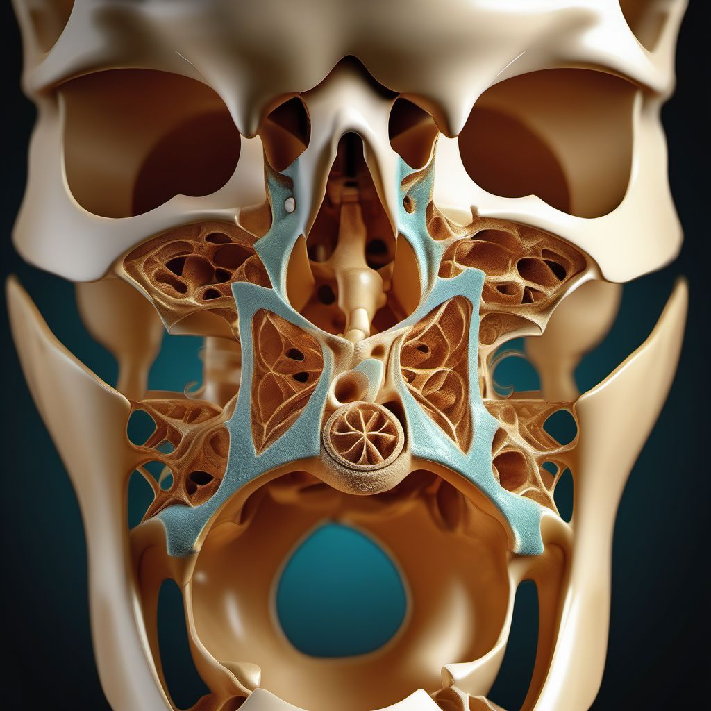 Unspecified displaced fracture of fourth cervical vertebra digital illustration