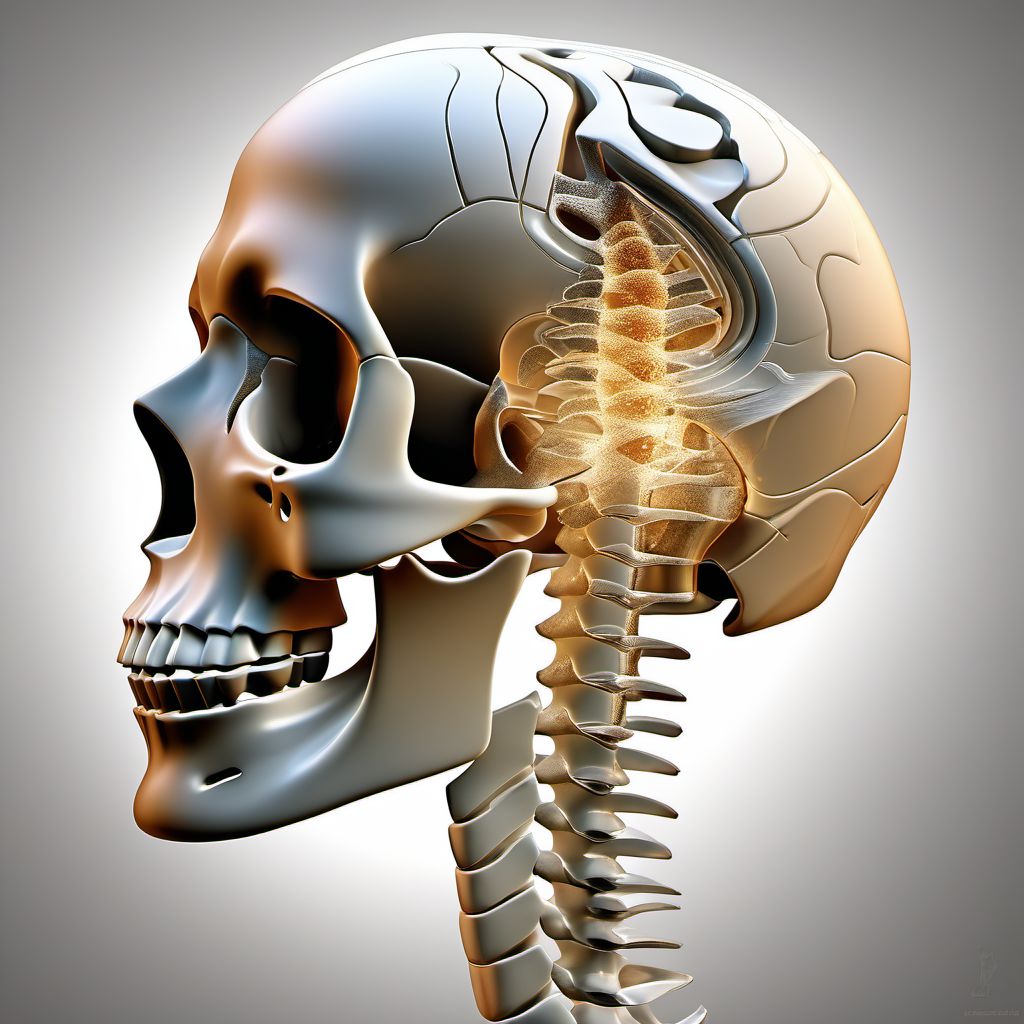 Other nondisplaced fracture of fourth cervical vertebra digital illustration