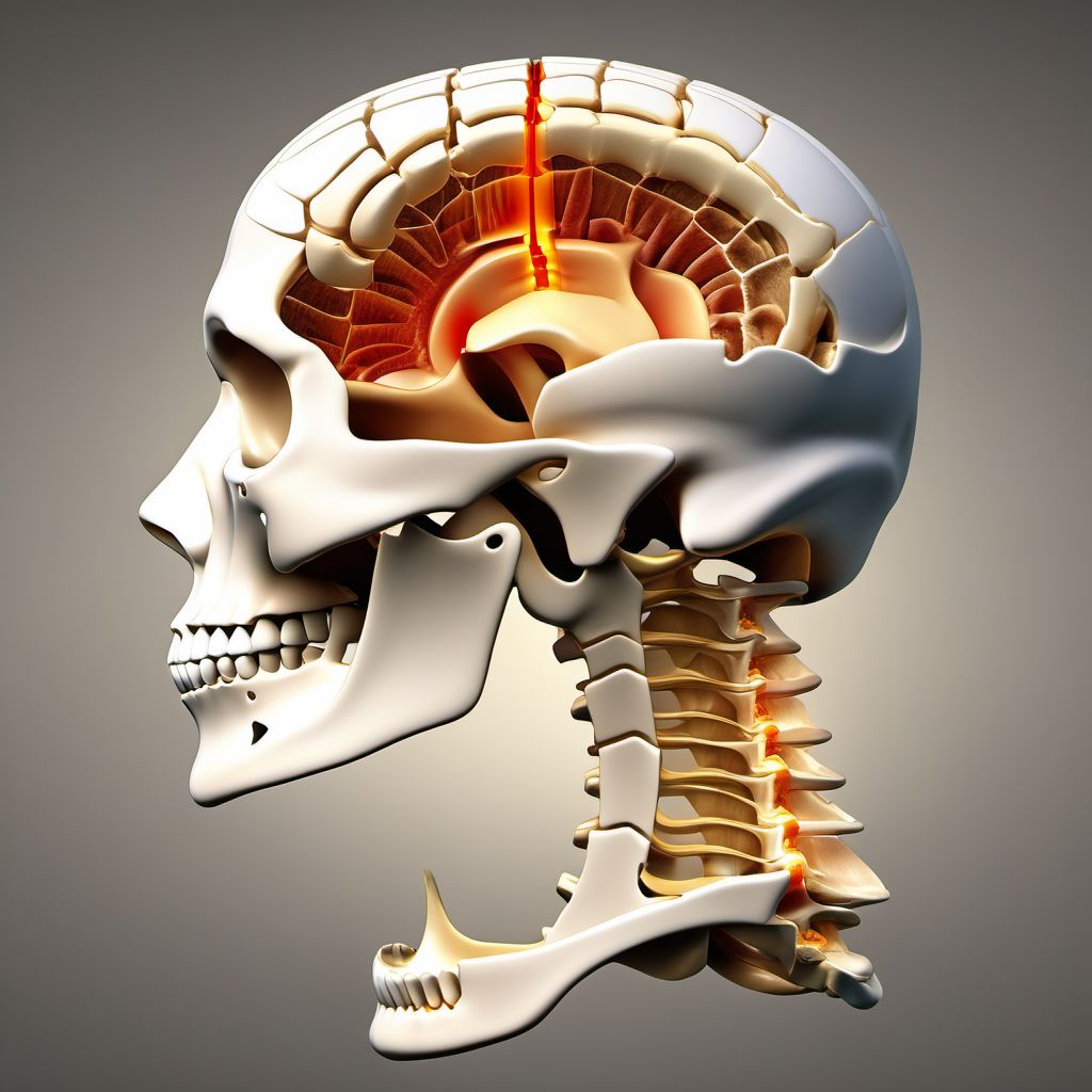 Fracture of fifth cervical vertebra digital illustration