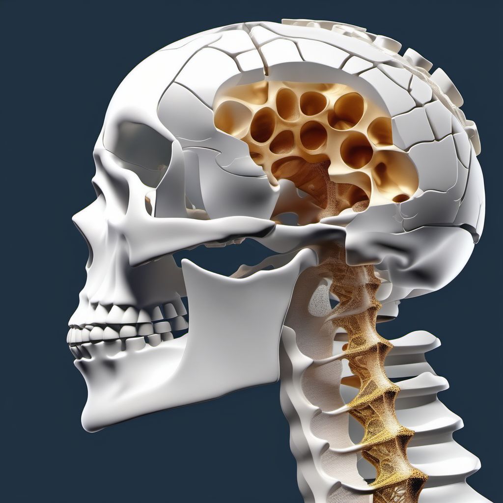 Unspecified fracture of fifth cervical vertebra digital illustration