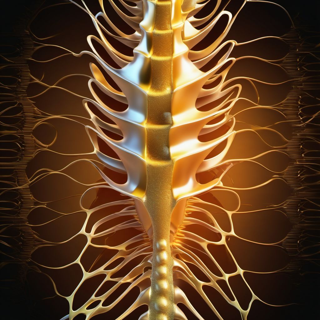 Unspecified traumatic spondylolisthesis of fifth cervical vertebra digital illustration