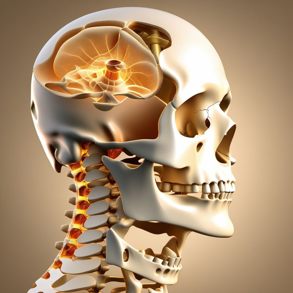 Other displaced fracture of fifth cervical vertebra digital illustration