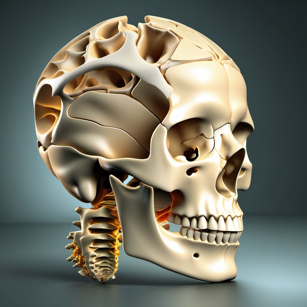 Fracture of sixth cervical vertebra digital illustration