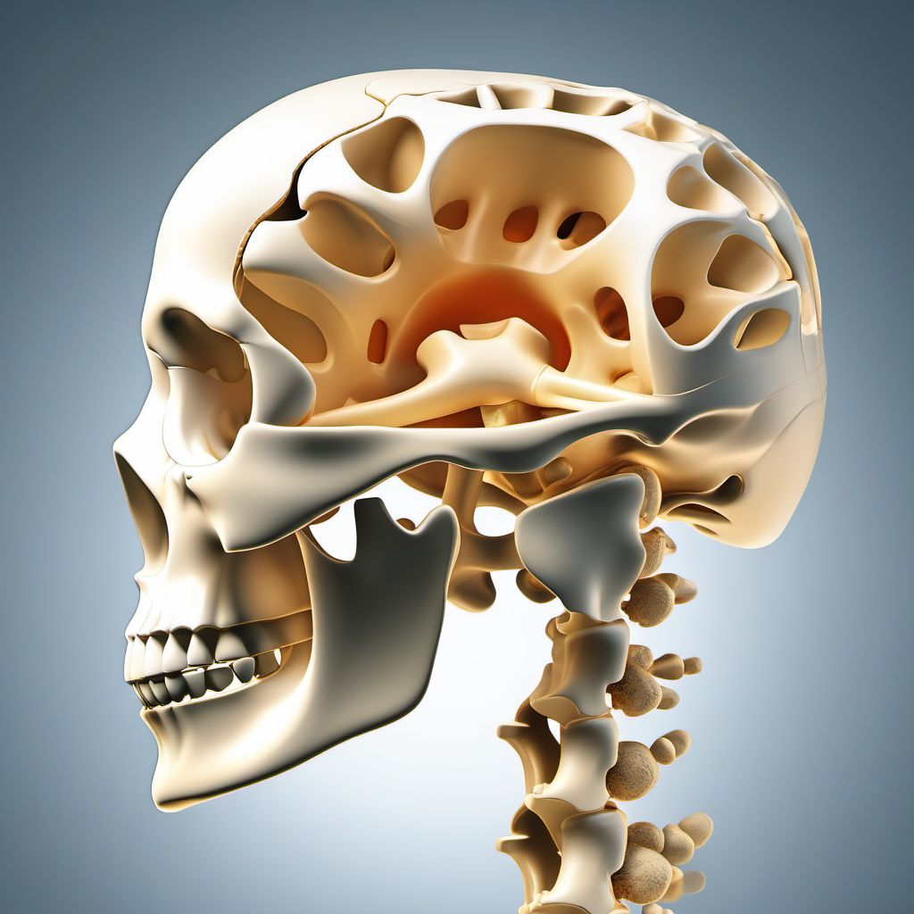 Unspecified fracture of sixth cervical vertebra digital illustration