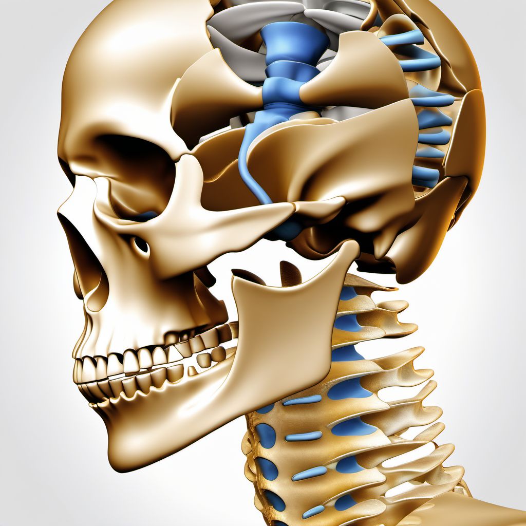 Unspecified traumatic displaced spondylolisthesis of seventh cervical vertebra digital illustration