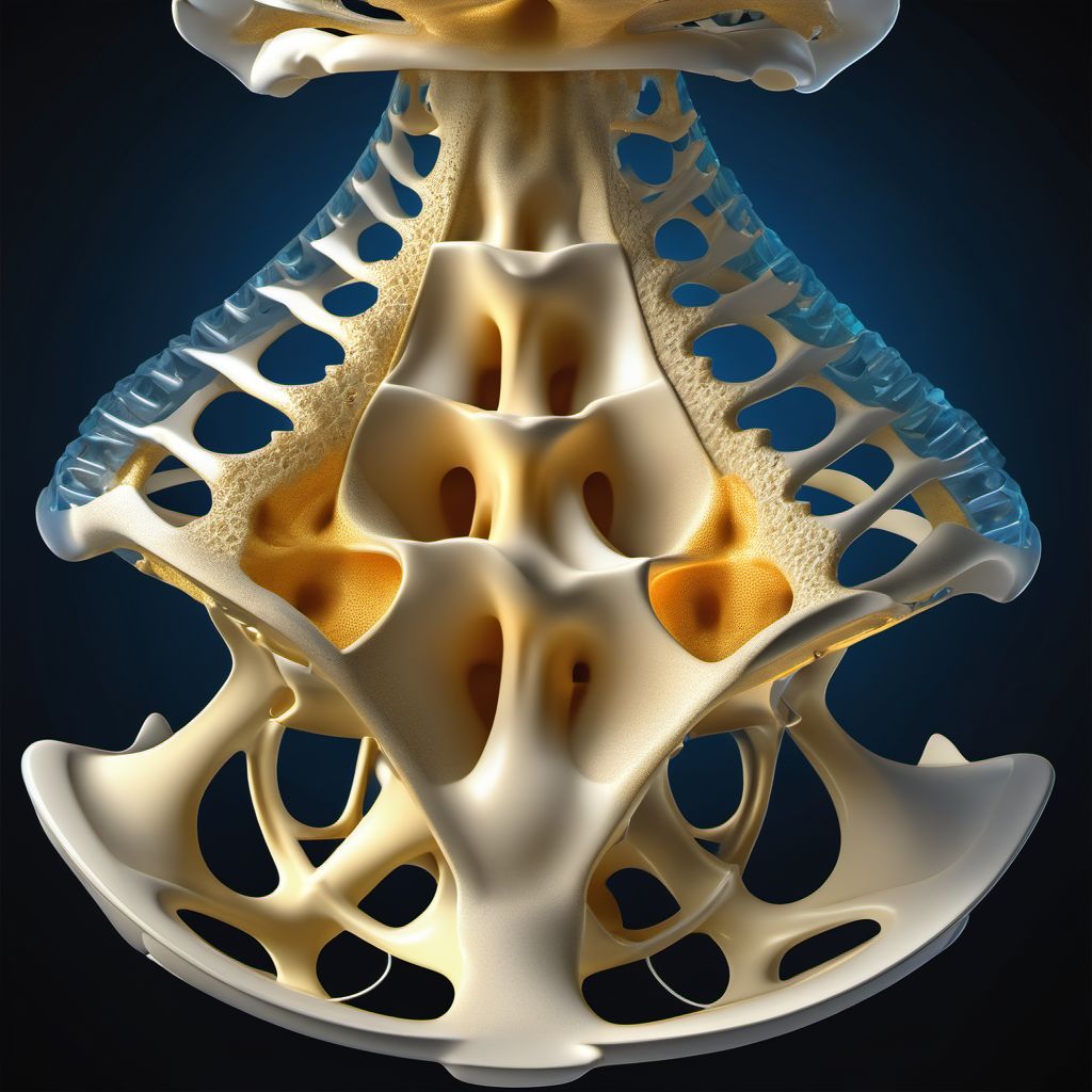 Other traumatic nondisplaced spondylolisthesis of seventh cervical vertebra digital illustration